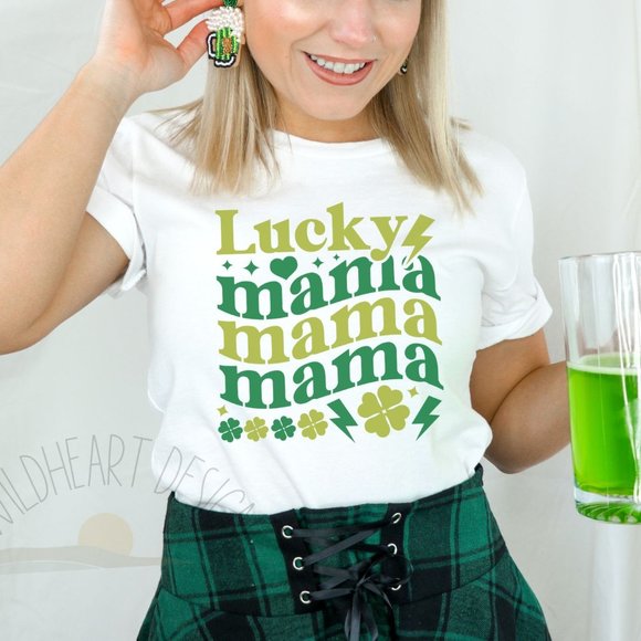 Lucky Mama St Patrick's Day T-shirt - Picture 2 of 3
